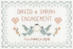 petite Engagement sampler cross stitch