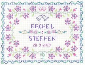 Lilac Wedding sampler cross stitch