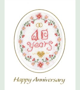 mini 40th Anniversary card cross stitch kit