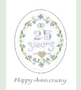 mini 25th Anniversary card cross stitch kit