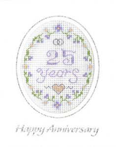 mini 25th Anniversary card cross stitch
