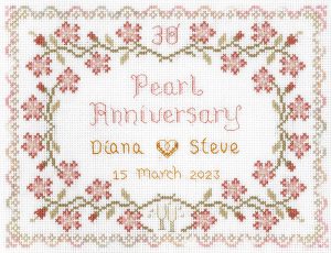 30th wedding anniversary sampler cross stitch