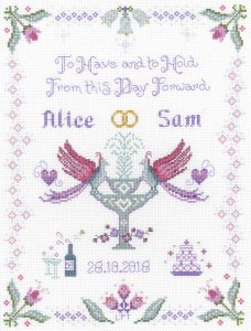 plum wedding cross stitch