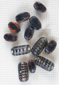 vintage black glass beads