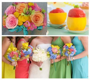 sizzling sorbet wedding colours