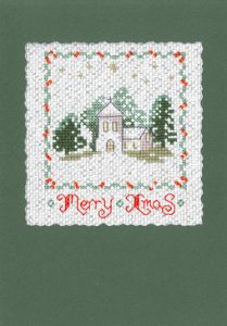 Winter Christmas card cross stitch kit