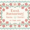 35th wedding anniversary cross stitch kit