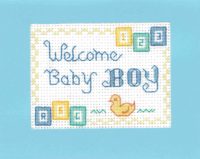 New Baby Boy card cross stitch card kit
