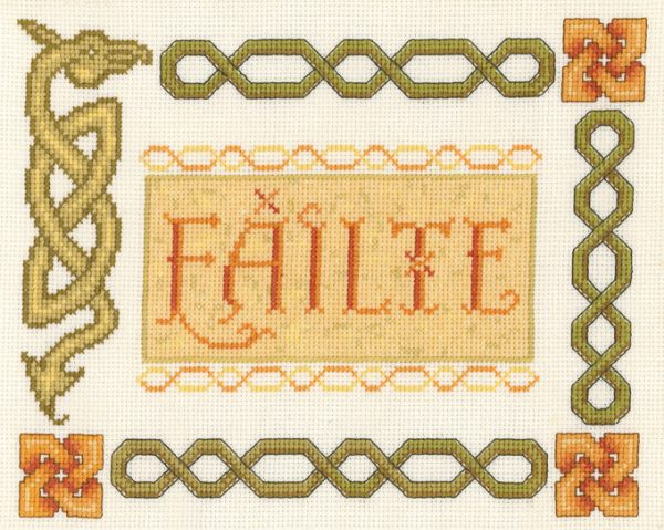Failte Celtic Welcome Sampler with Celtic knotwork
