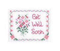 mini Get Well Soon card cross stitch kit