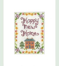 mini Happy New Home card cross stitch kit