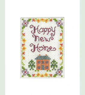 mini Happy New Home card cross stitch kit
