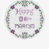 plum age birthday card cross stitch