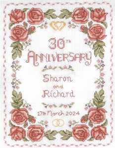 Rose 30th Anniversary Sampler cross stitch kit