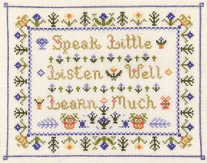 folk saying sampler cross stitch kit