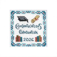 mini graduation congratulations card cross stitch