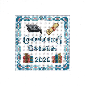 mini graduation congratulations card cross stitch