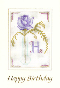 Mauve Initial birthday card